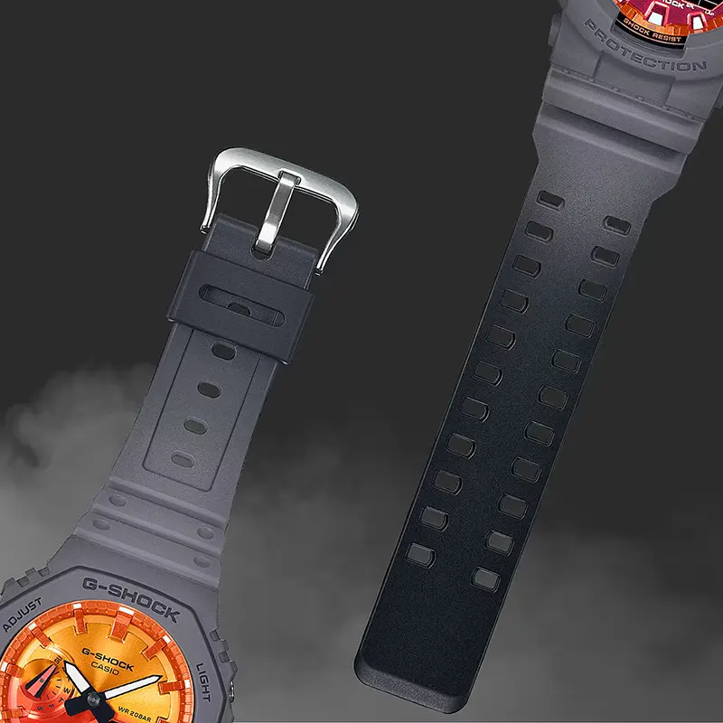 Casio G-Shock Fluorescent Layered Bezel Carbon Core Guard Men’s Watch- GA-2100FLS-8A4